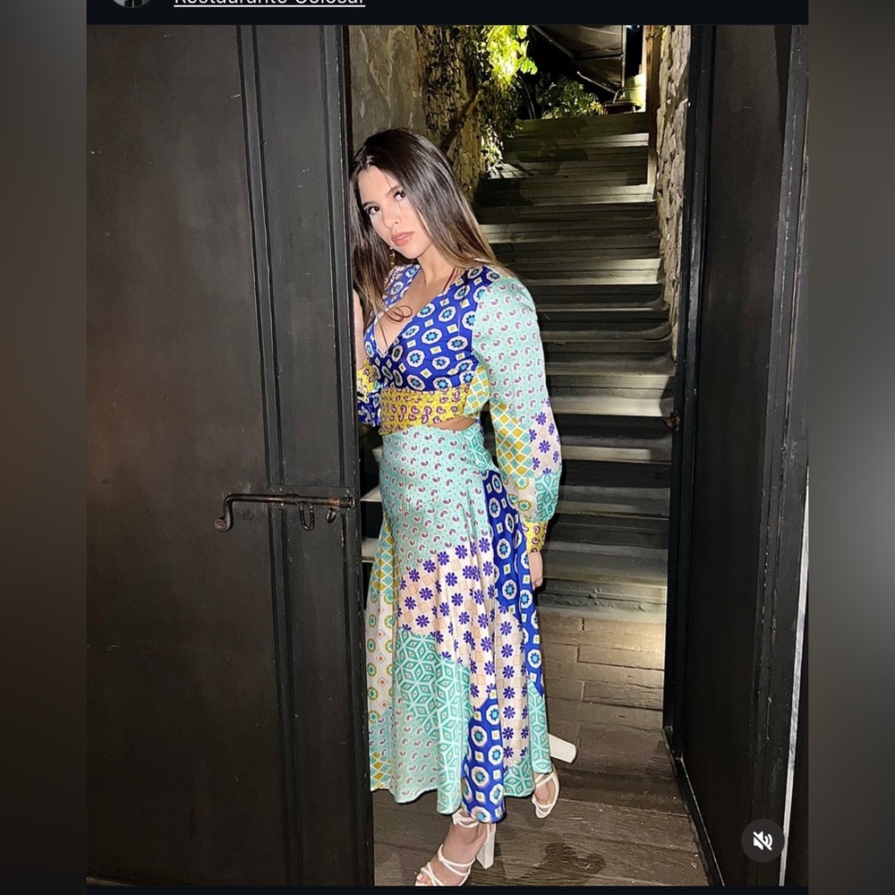 💙 PATCHWORK PRINT MIDI DRESS
